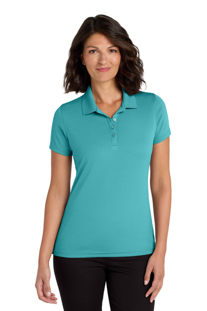 Front View of Aquamarine Port Authority Women's Dry Zone UV Micro-Mesh Polo. LK110  - XS