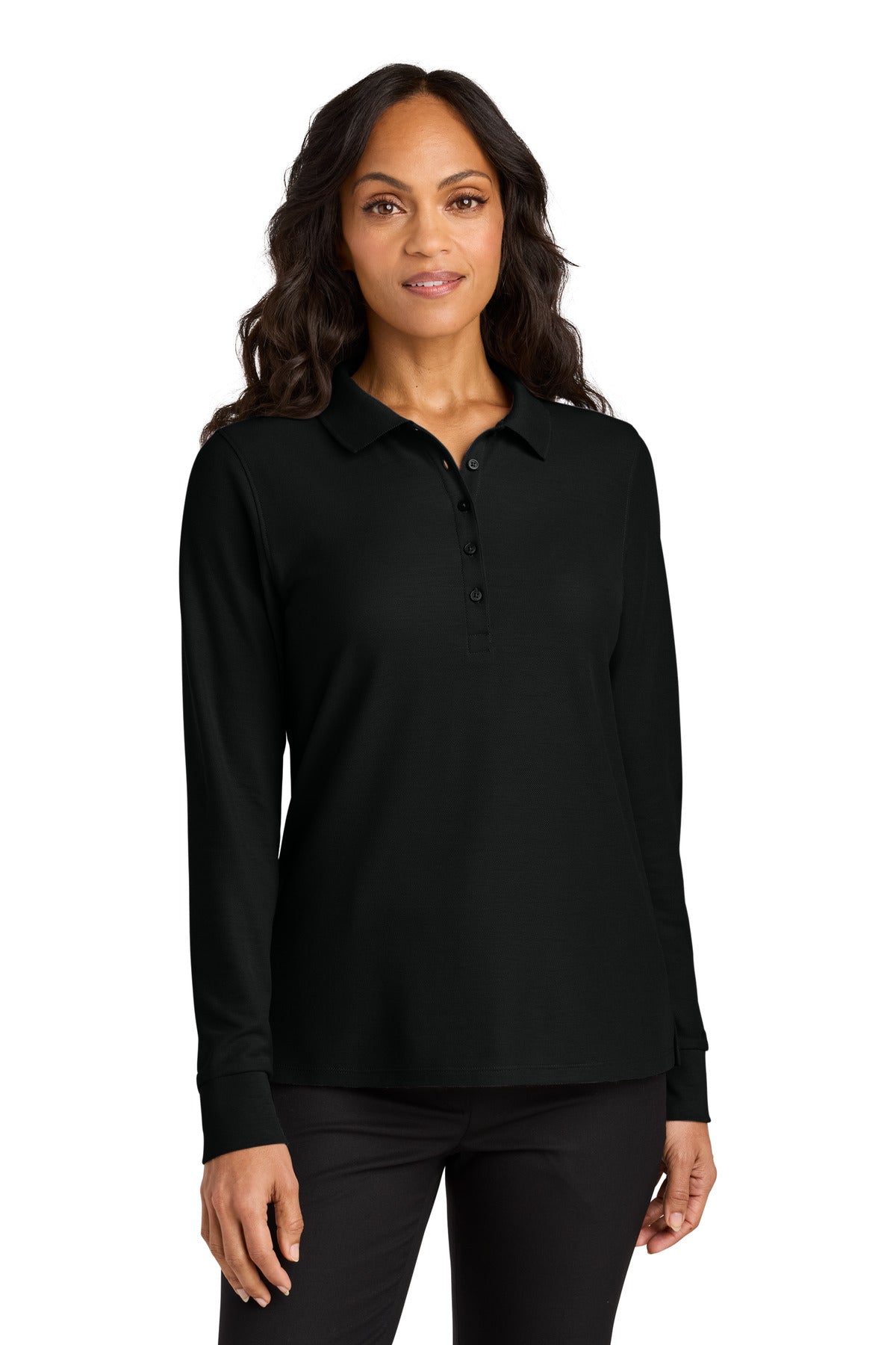 SanMar LK200LS_deepblack_model_front.jpg