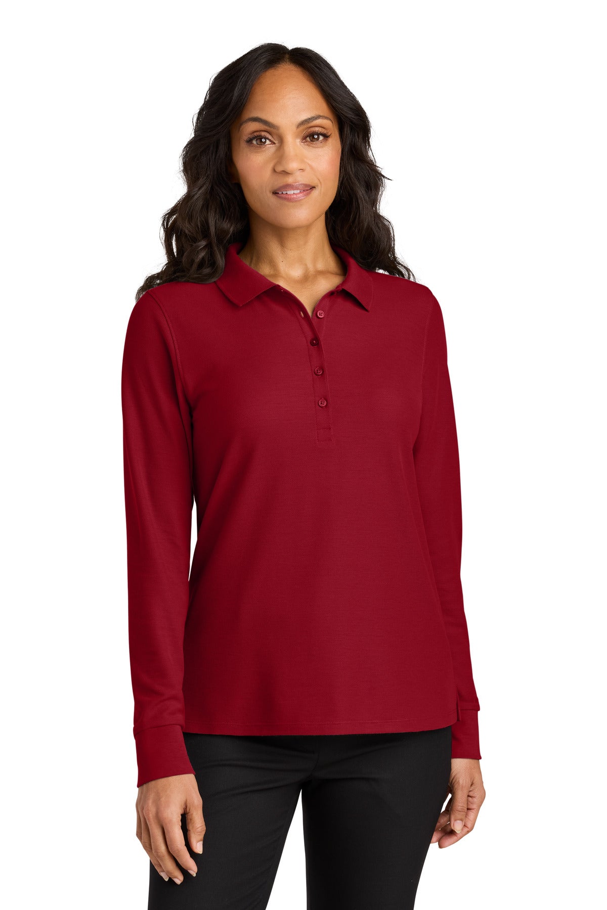 SanMar LK200LS_richred_model_front.jpg