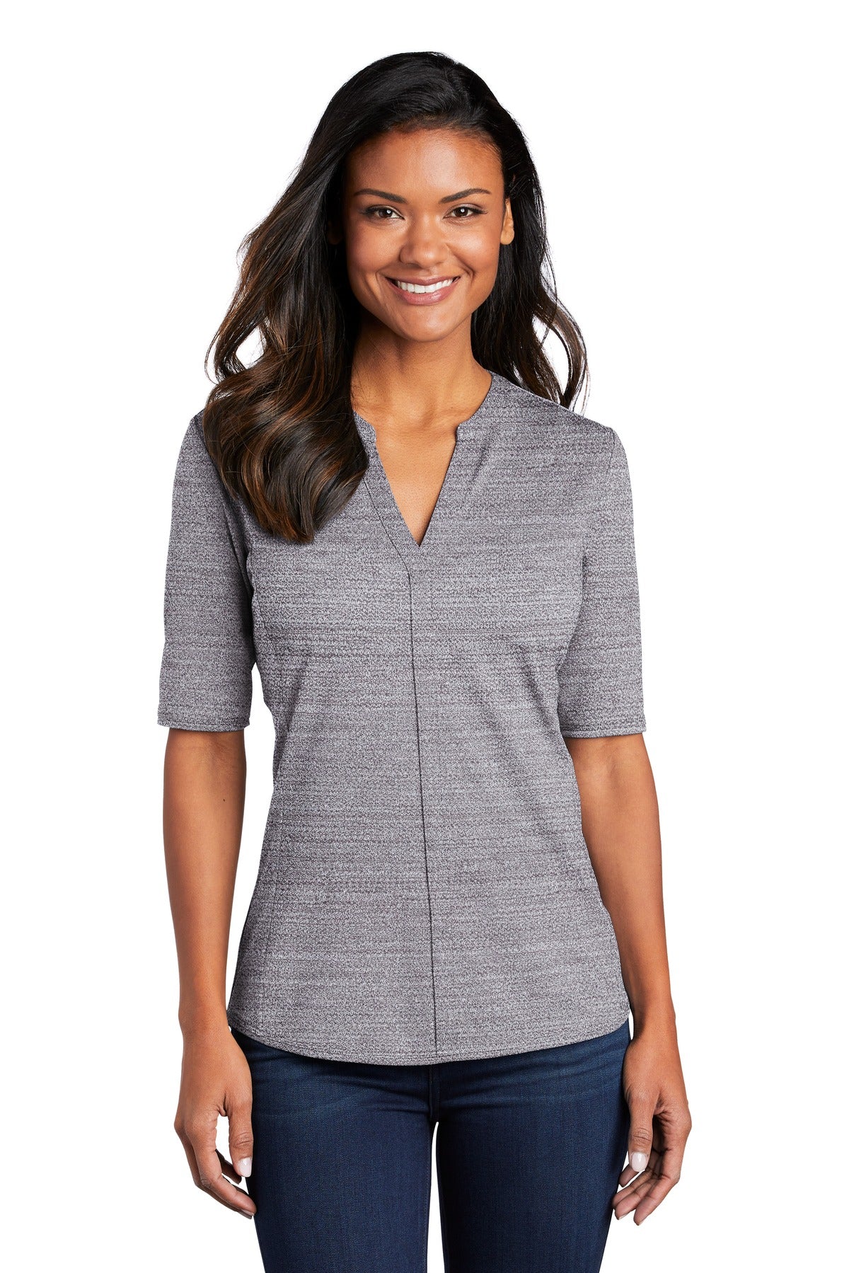 Port Authority Women's Stretch Heather Open Neck Top LK583