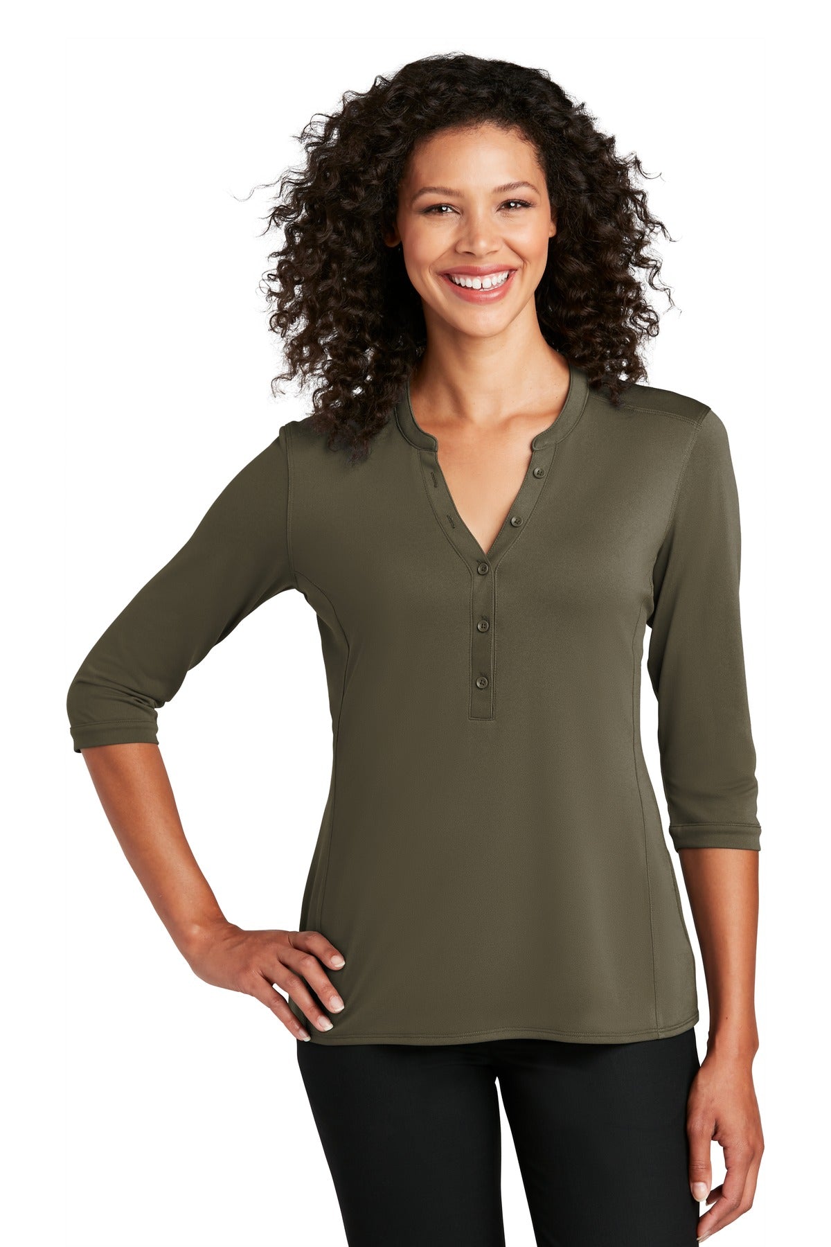 SanMar LK750_deepolive_model_front_112019.jpg