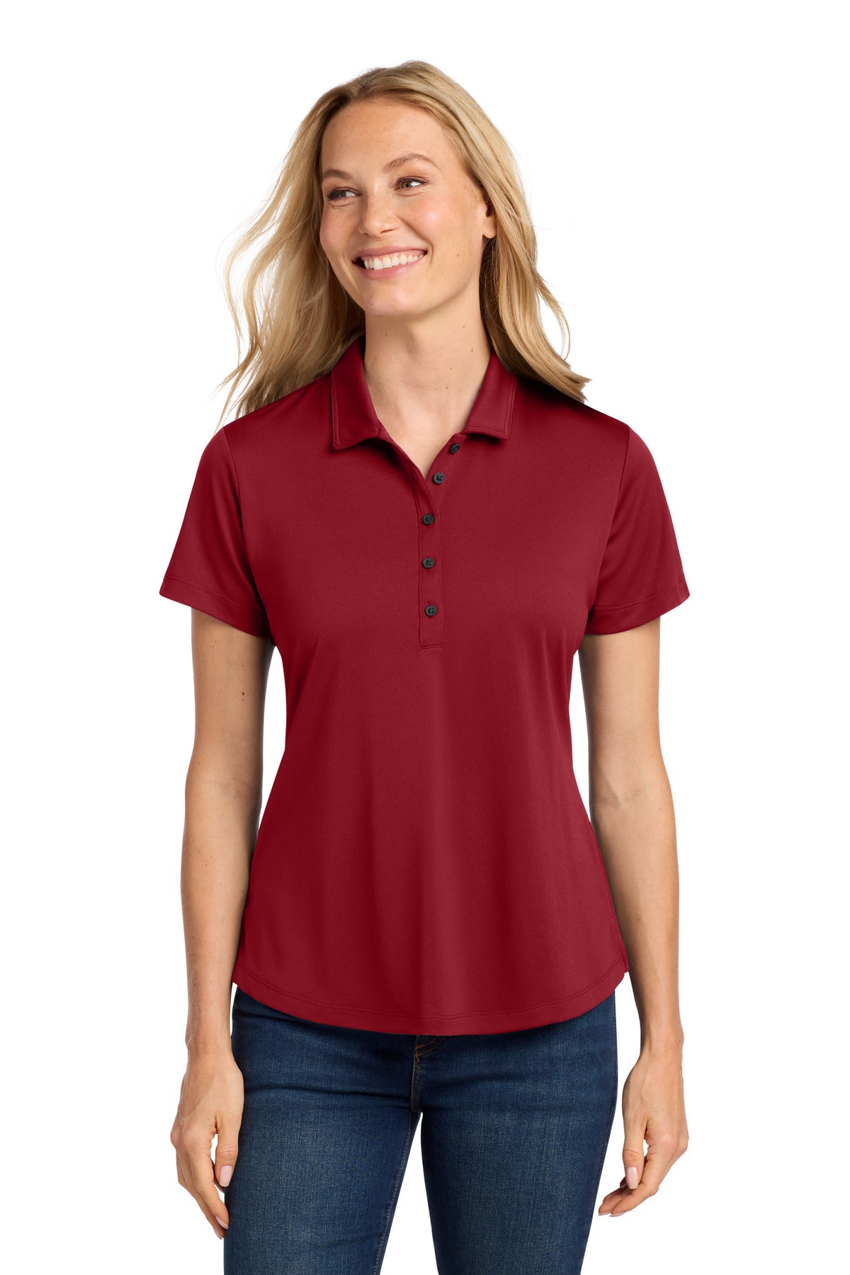 SanMar LK864_richred_model_front.jpg