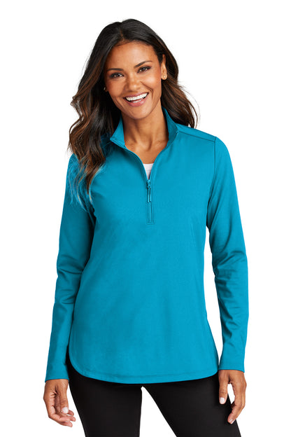 Front View of ParcelBlue Port Authority Women's C-FREE Double Knit 1/4-Zip LK880  - M