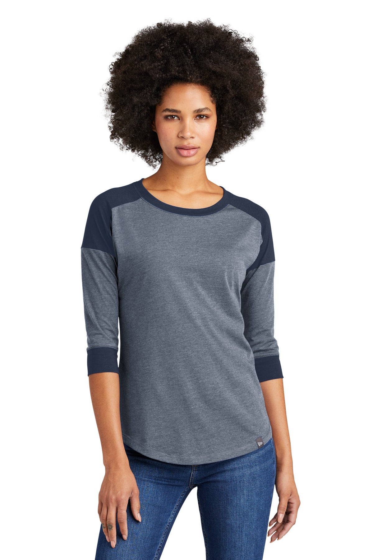 New Era Women's Heritage Blend 3/4-Sleeve Baseball Raglan Tee. LNEA104