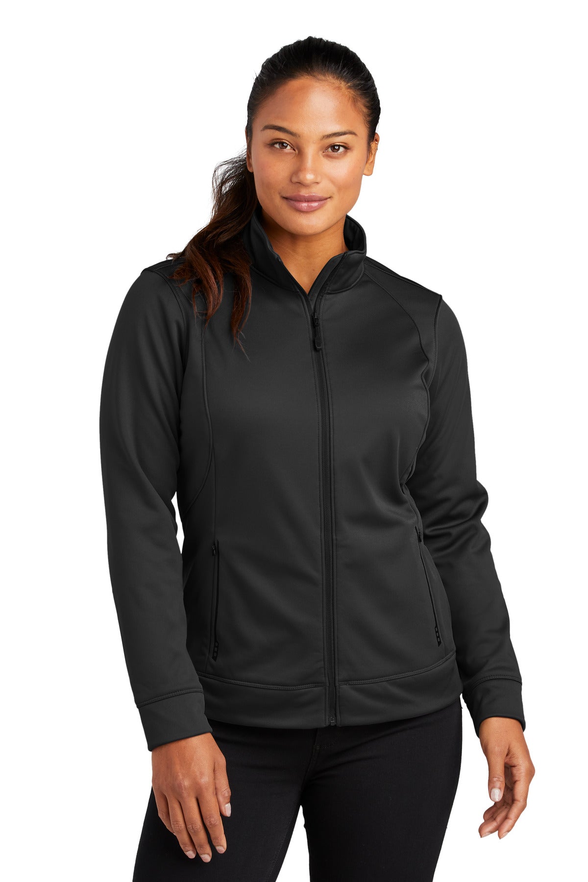 Front View of Blacktop OGIO Women's Torque II Jacket. LOG2010  - XS