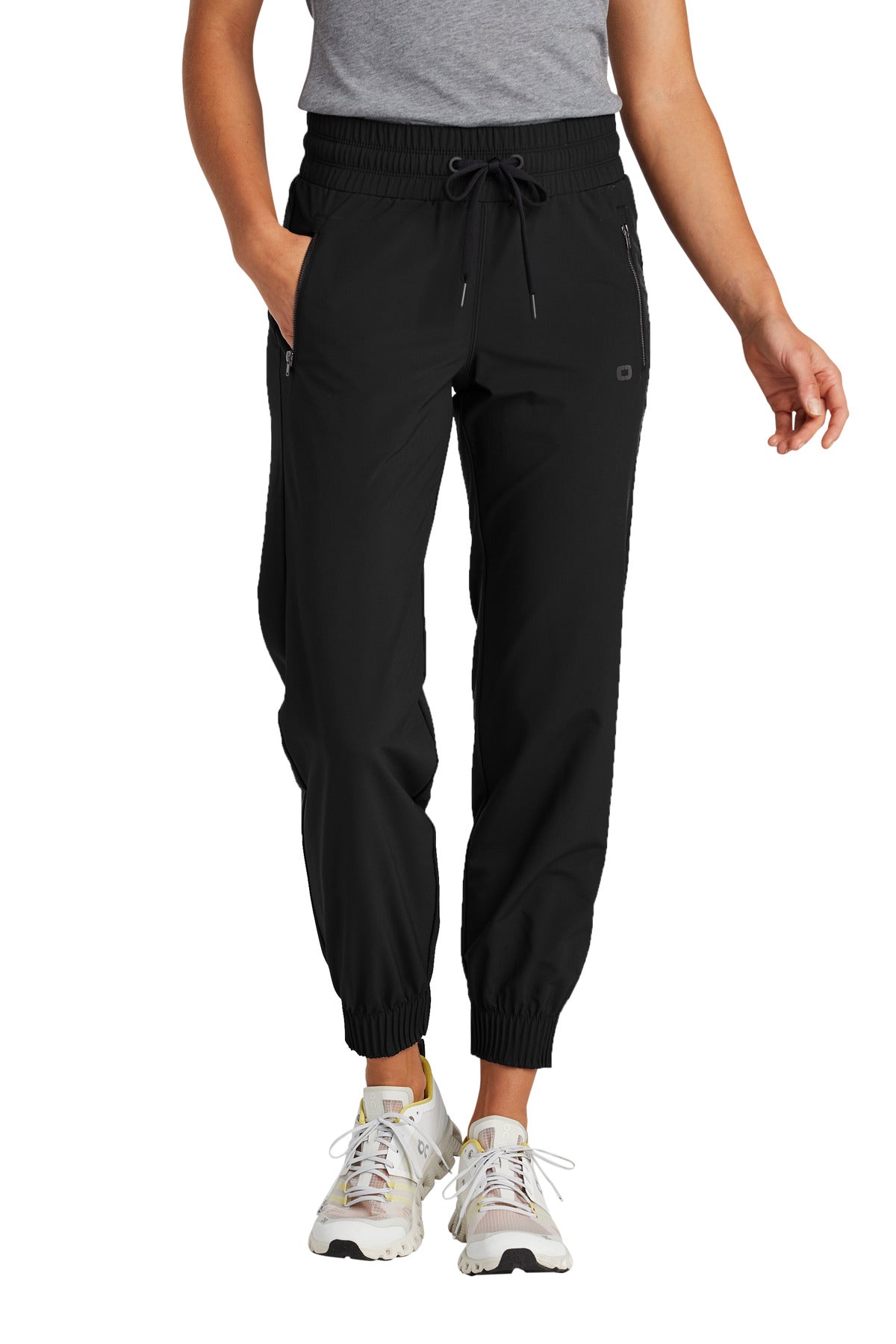 Front View of Blacktop OGIO Women's Connection Jogger LOG707  - XS