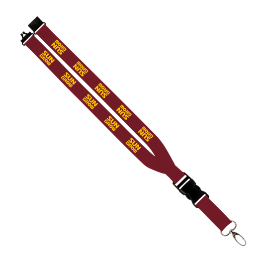 Maverick 1" Polyester Lanyard w/ Slide Buckle Release, Silver Metal Oval & Convenience Release