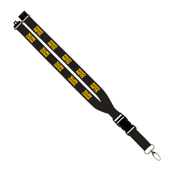 Maverick 1" Polyester Lanyard w/ Slide Buckle Release, Silver Metal Oval & Convenience Release