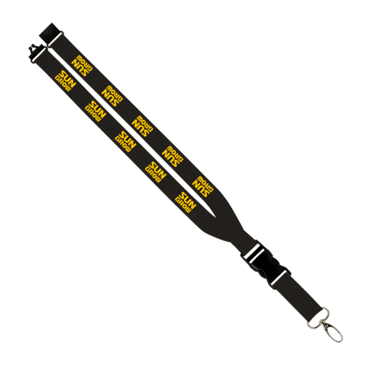Maverick 1" Polyester Lanyard w/ Slide Buckle Release, Silver Metal Oval & Convenience Release