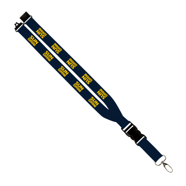 Maverick 1" Polyester Lanyard w/ Slide Buckle Release, Silver Metal Oval & Convenience Release