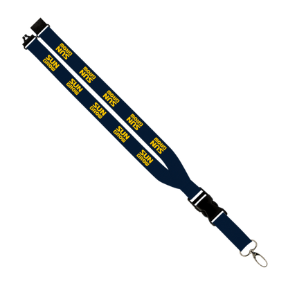 Maverick 1" Polyester Lanyard w/ Slide Buckle Release, Silver Metal Oval & Convenience Release