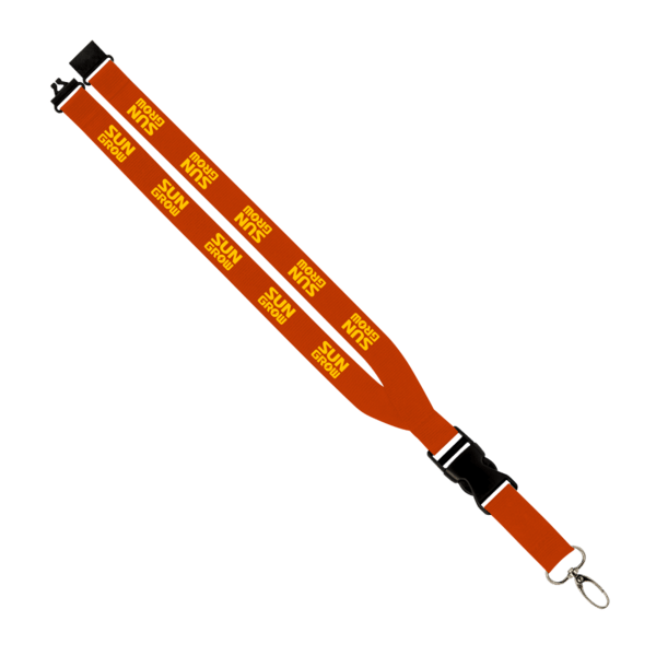 Maverick 1" Polyester Lanyard w/ Slide Buckle Release, Silver Metal Oval & Convenience Release