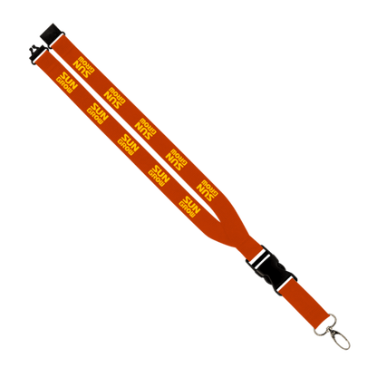 Maverick 1" Polyester Lanyard w/ Slide Buckle Release, Silver Metal Oval & Convenience Release