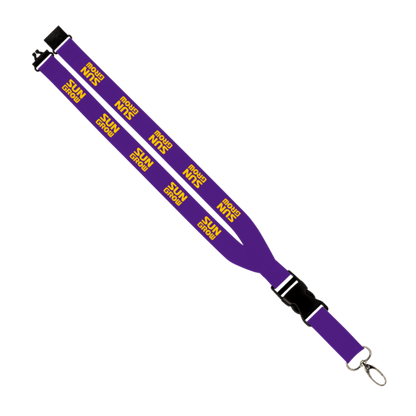 Maverick 1" Polyester Lanyard w/ Slide Buckle Release, Silver Metal Oval & Convenience Release