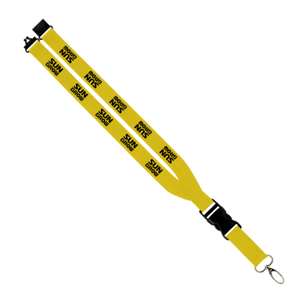 Maverick 1" Polyester Lanyard w/ Slide Buckle Release, Silver Metal Oval & Convenience Release