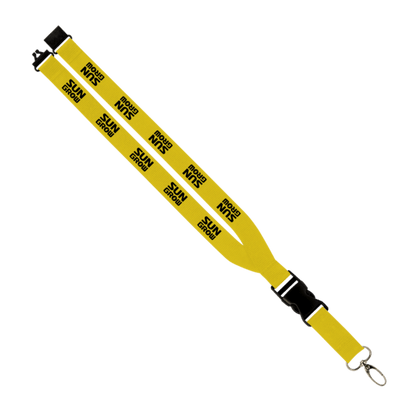 Maverick 1" Polyester Lanyard w/ Slide Buckle Release, Silver Metal Oval & Convenience Release