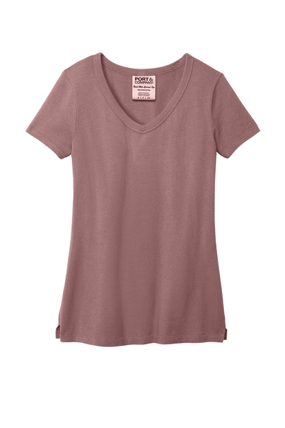 Port & Co Women's Beach Wash Garment-Dyed V-Neck Tee LPC099V