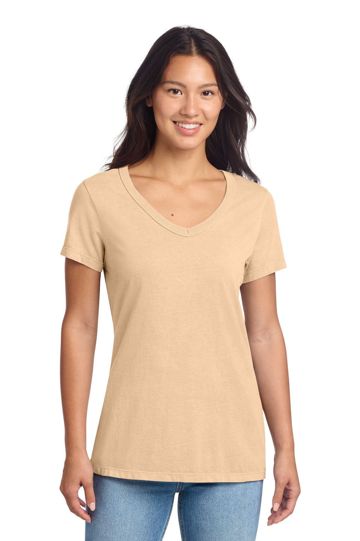 SanMar LPC099V_peach_model_frontpsb.jpg