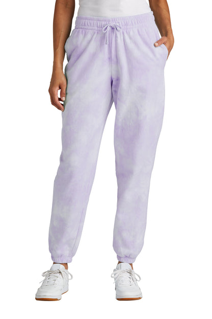 Front View of Amethyst Port & Co Women's Beach Wash Cloud Tie-Dye Sweatpant LPC140P  - XS