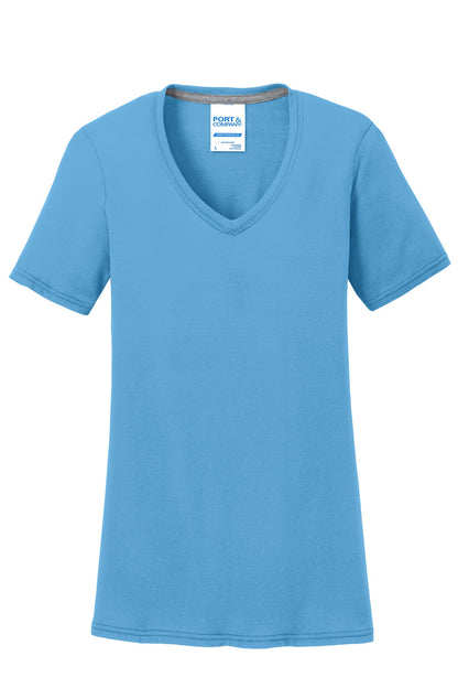 Port & Co Women's Performance Blend V-Neck Tee. LPC381V