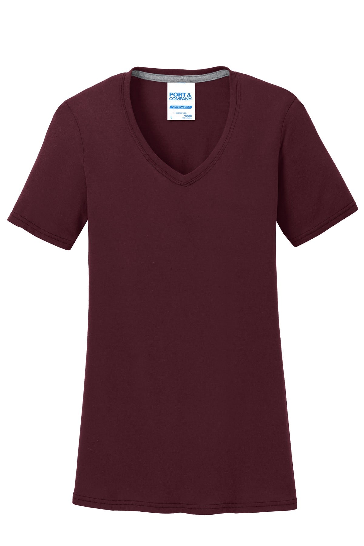 Port & Co Women's Performance Blend V-Neck Tee. LPC381V