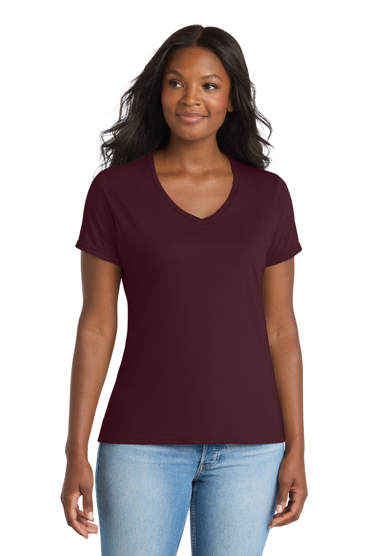 SanMar LPC381V_athleticmaroon_model_front.jpg