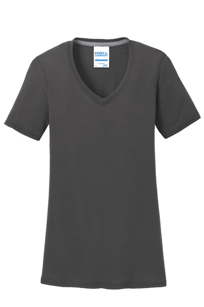 Port & Co Women's Performance Blend V-Neck Tee. LPC381V