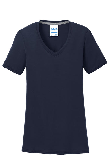 Port & Co Women's Performance Blend V-Neck Tee. LPC381V