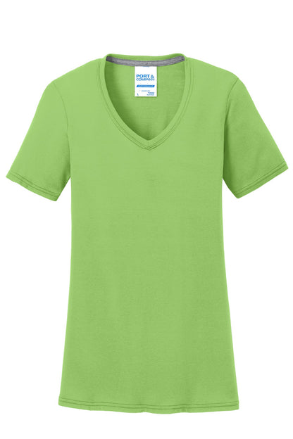 Port & Co Women's Performance Blend V-Neck Tee. LPC381V