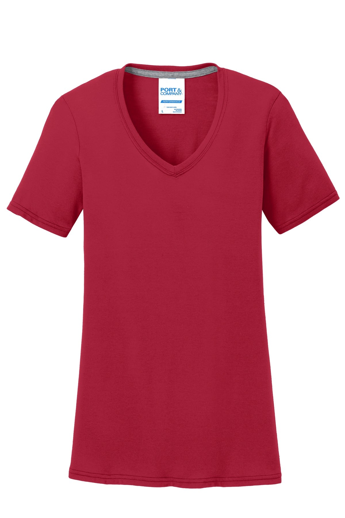 Port & Co Women's Performance Blend V-Neck Tee. LPC381V