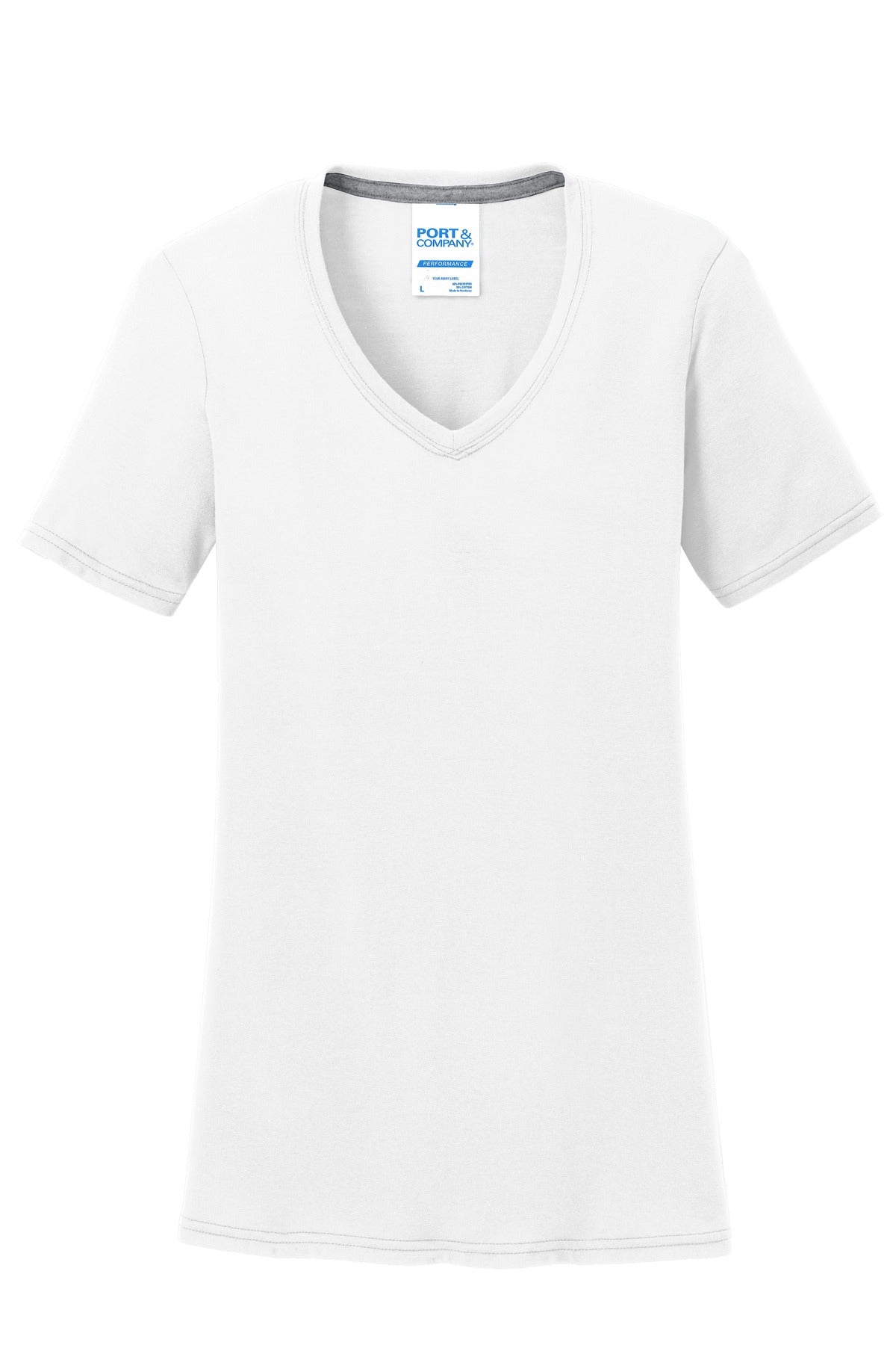 Port & Co Women's Performance Blend V-Neck Tee. LPC381V