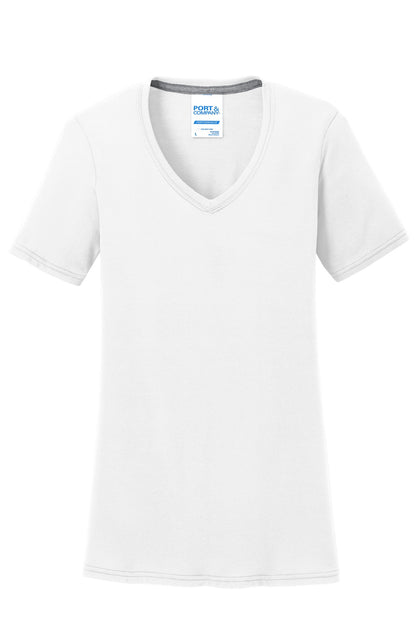 Port & Co Women's Performance Blend V-Neck Tee. LPC381V