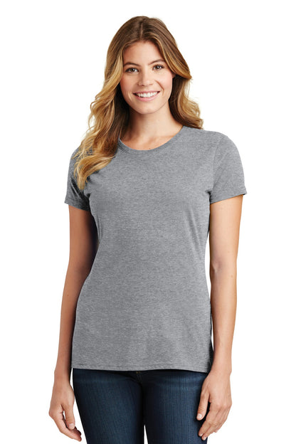 Front View of Athletic Hthr Port & Co Women's Fan Favorite Tee. LPC450  - XS