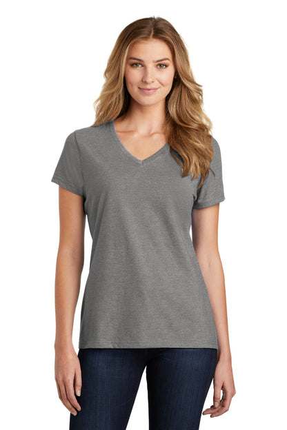 Front View of Ash Port & Co Women's Fan Favorite Blend V-Neck Tee. LPC455V  - 3XL