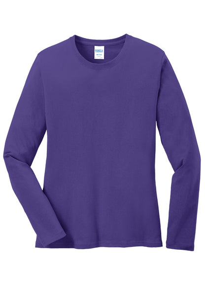 Port & Co Women's Long Sleeve Core Cotton Tee. LPC54LS