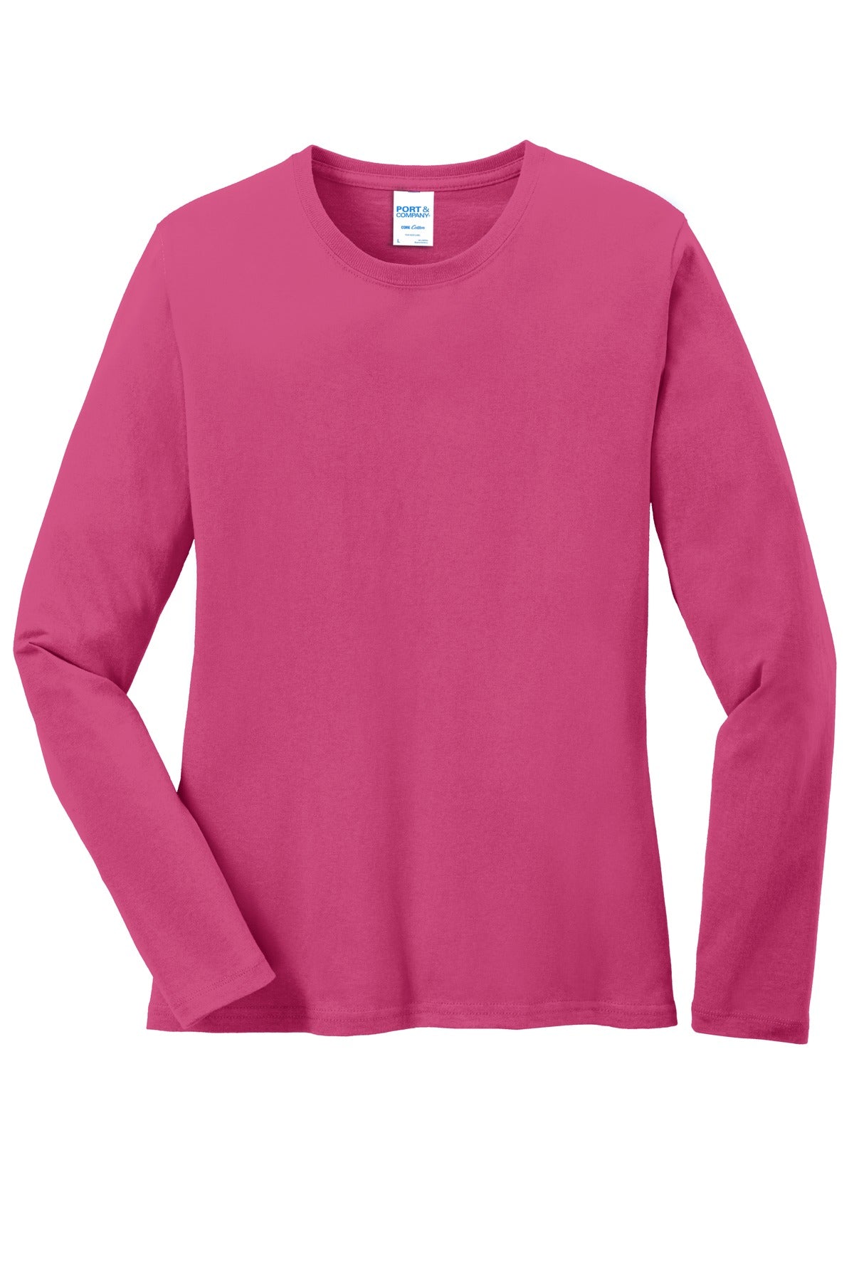 Port & Co Women's Long Sleeve Core Cotton Tee. LPC54LS