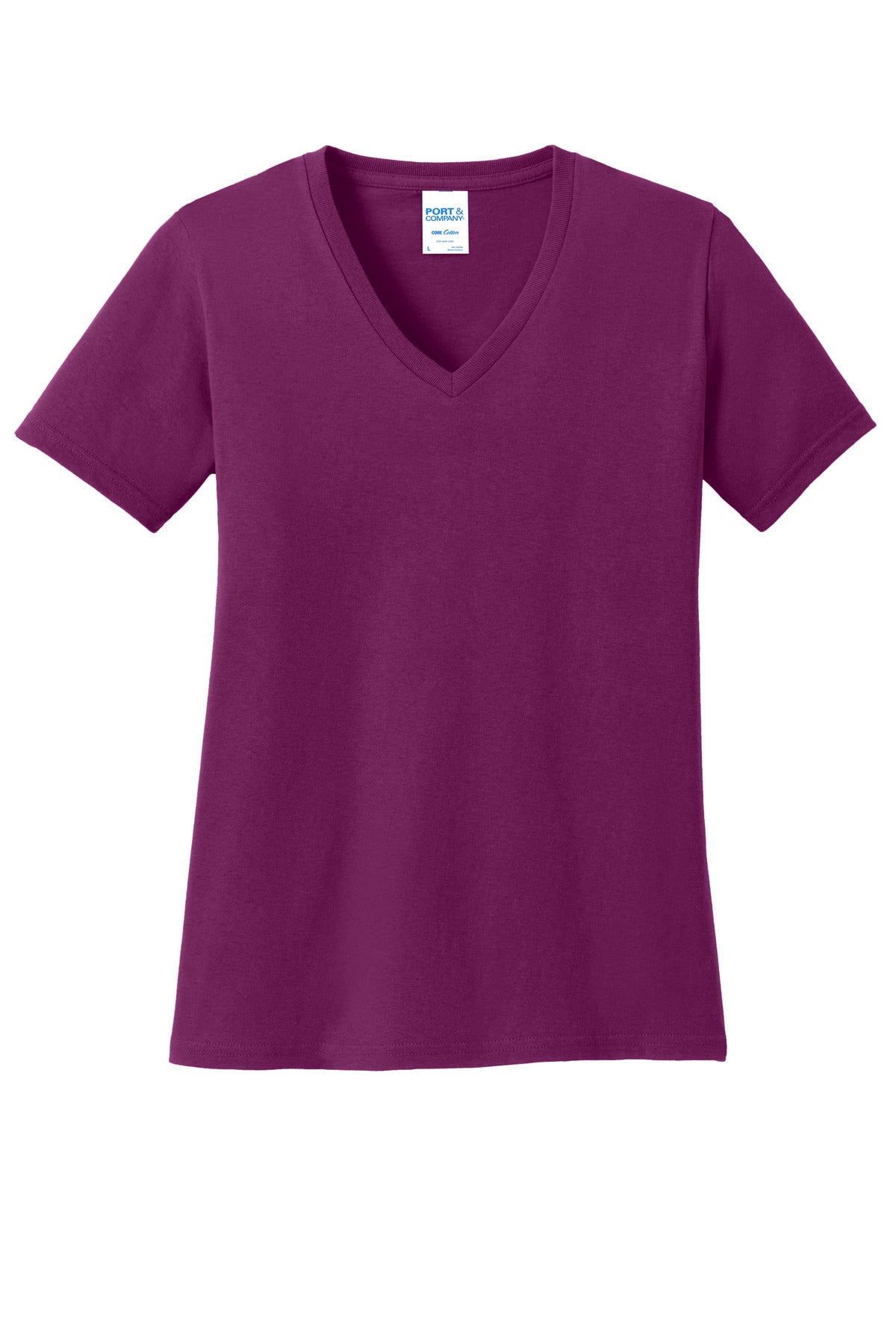 Port & Co Women's Core Cotton V-Neck Tee. LPC54V