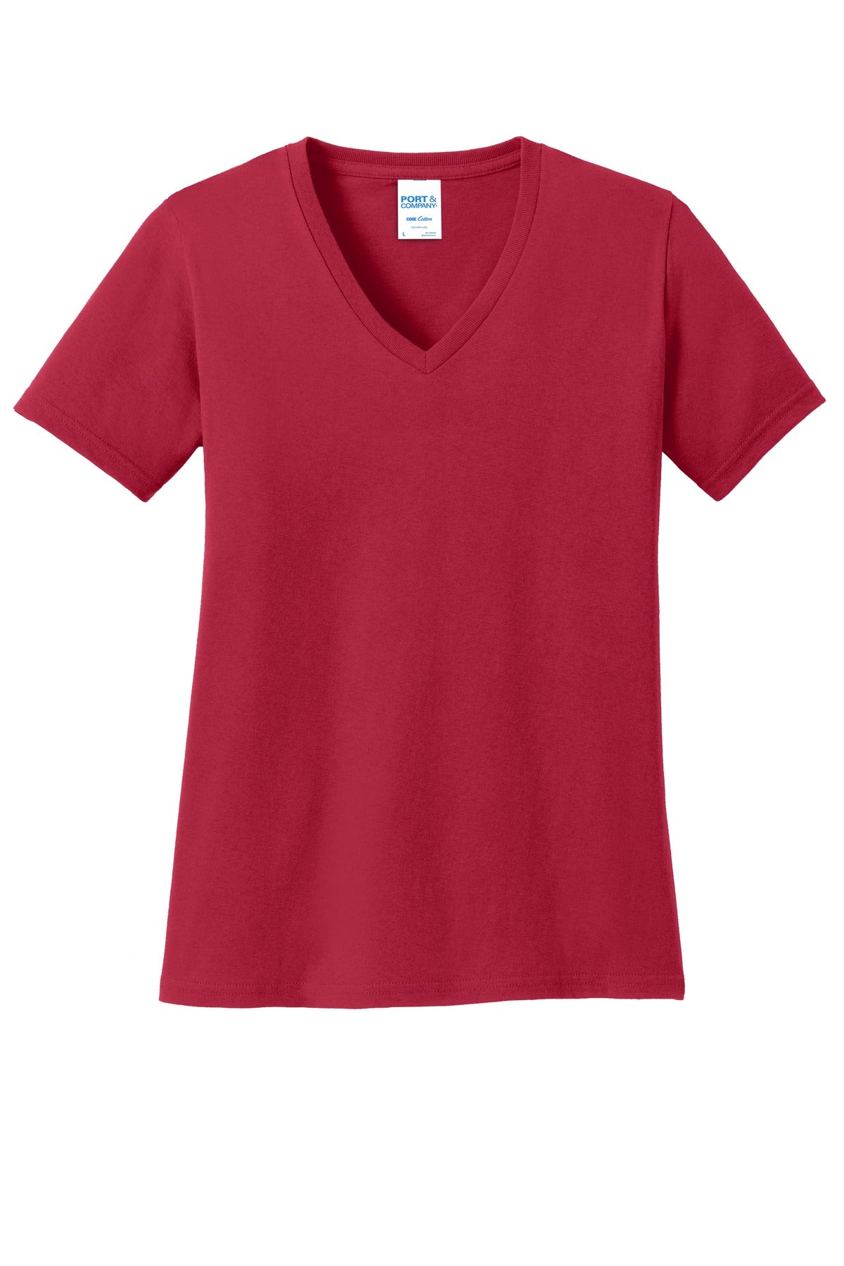 Port & Co Women's Core Cotton V-Neck Tee. LPC54V