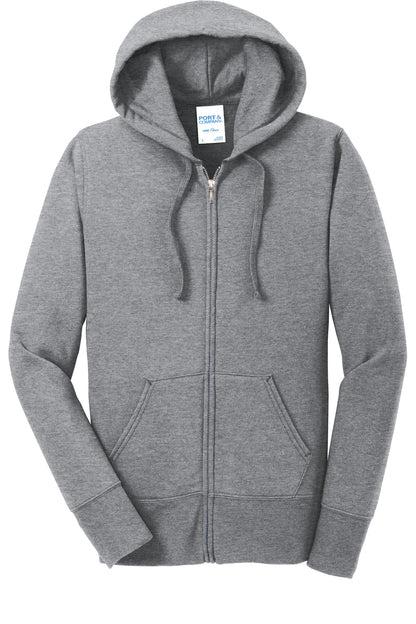 Port & Co Women's Core Fleece Full-Zip Hooded Sweatshirt. LPC78ZH