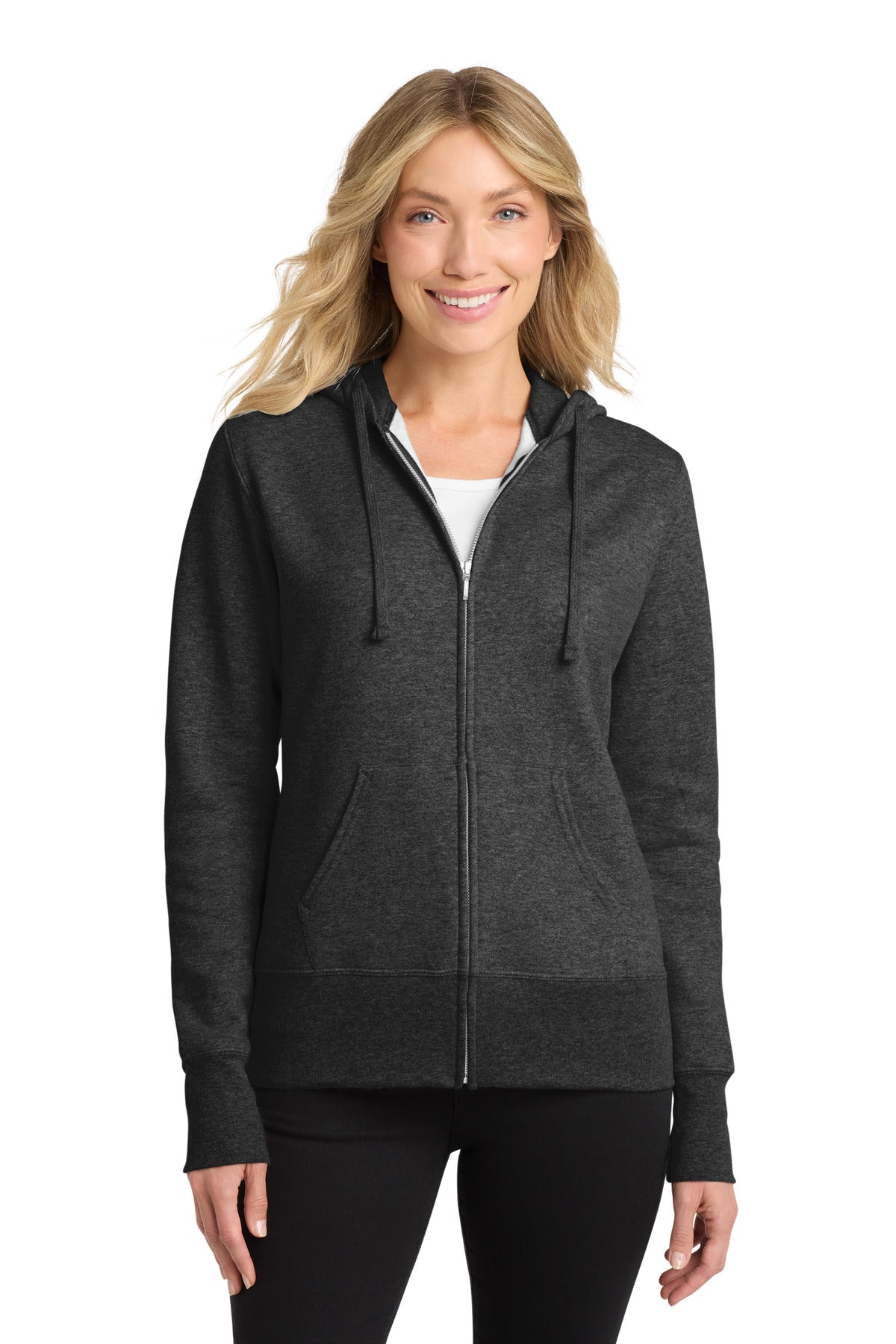 Port & Co Women's Core Fleece Full-Zip Hooded Sweatshirt. LPC78ZH
