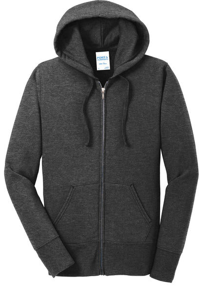 Port & Co Women's Core Fleece Full-Zip Hooded Sweatshirt. LPC78ZH