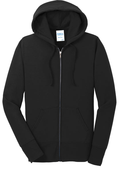 Port & Co Women's Core Fleece Full-Zip Hooded Sweatshirt. LPC78ZH