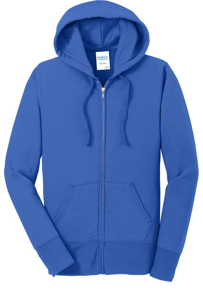 Port & Co Women's Core Fleece Full-Zip Hooded Sweatshirt. LPC78ZH