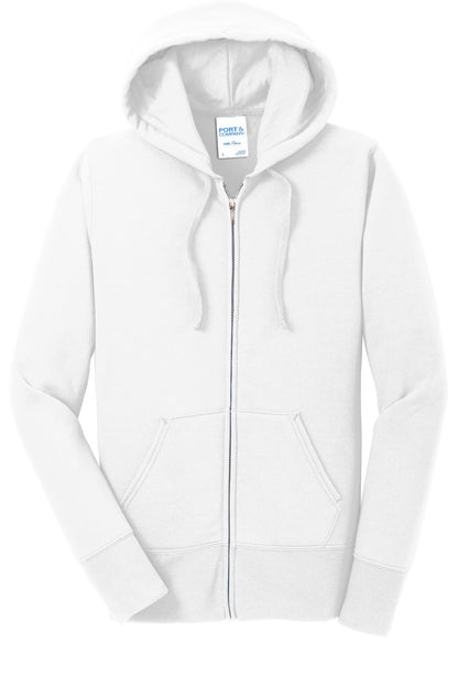 Port & Co Women's Core Fleece Full-Zip Hooded Sweatshirt. LPC78ZH