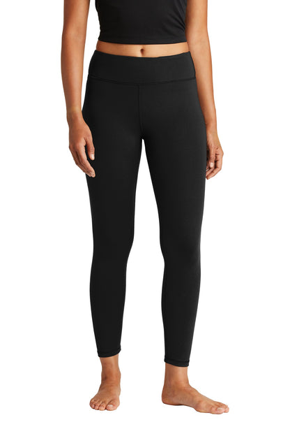 Front View of Black Sport-Tek Women's 7/8 Legging. LPST890  - 4XL