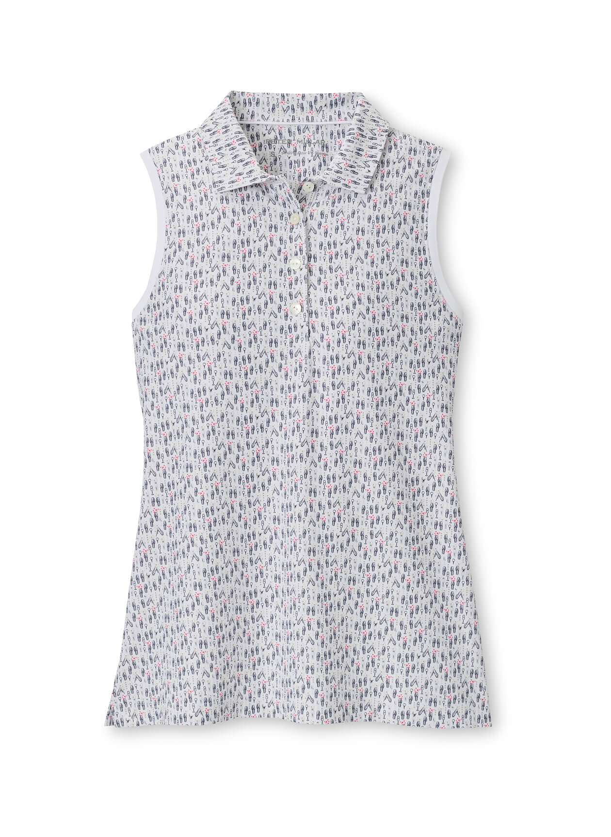 Peter Millar Women's Poppies In Play Banded Sport Mesh Sleeveless Button Polo - Multi - XS