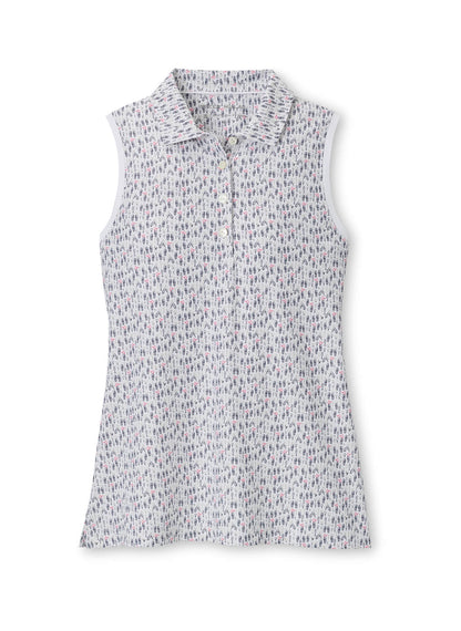 Peter Millar Women's Poppies In Play Banded Sport Mesh Sleeveless Button Polo - Multi - XS