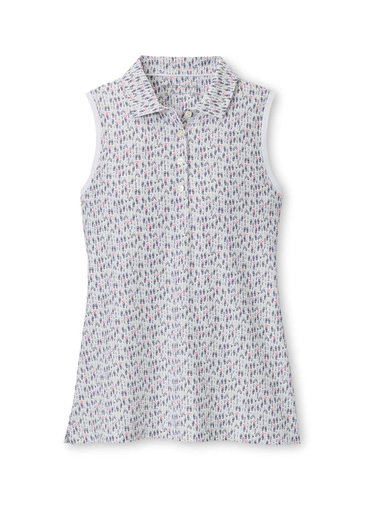 Peter Millar Women's Poppies In Play Banded Sport Mesh Sleeveless Button Polo - Multi - XS