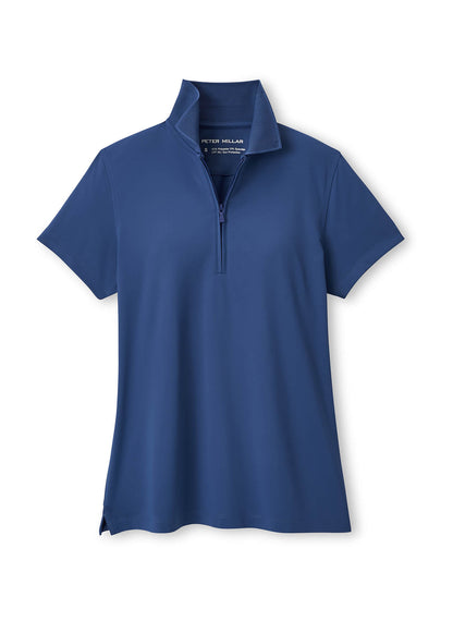 Peter Millar Women's Keswick Zip Neck Short Sleeve Polo - Calabrian Red - MD