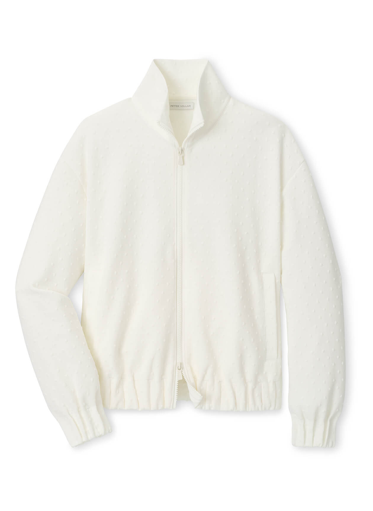 Peter Millar Women's Flora Knit Swiss Dot Jacquard Full-Zip - Soft White - XS